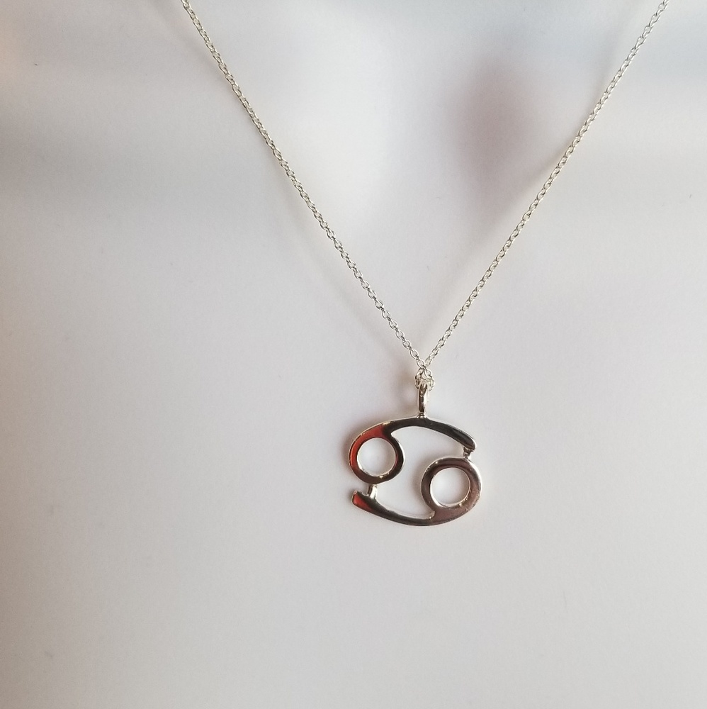 New Delicate 16" Sterling Silver Cancer Necklace w
